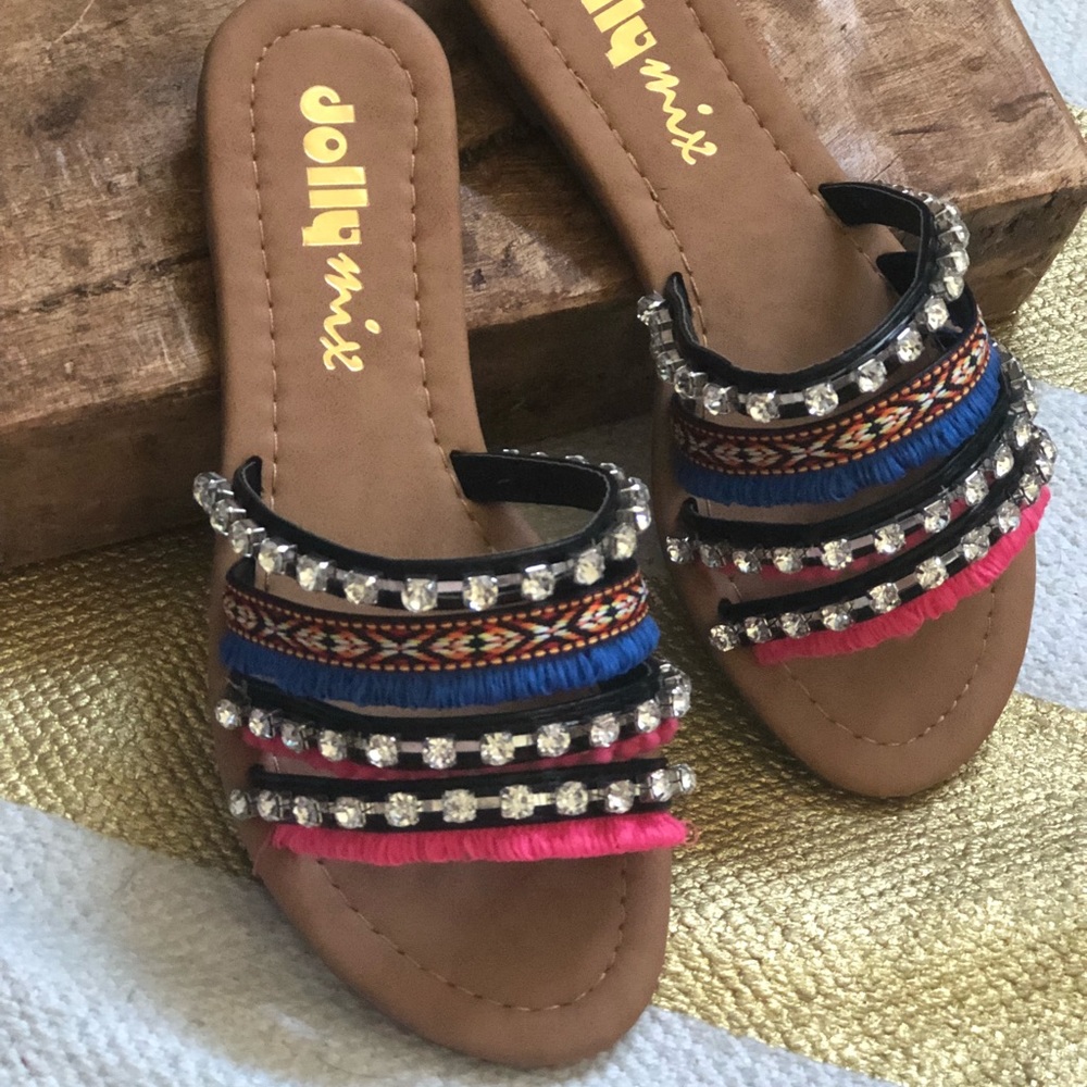 Boho Slip On Sandals NWT